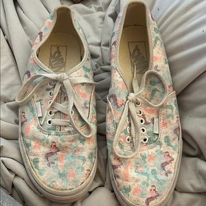 Vans Pastel Mermaid & Floral Canvas Sneakers - Cream, Pink, Blue
